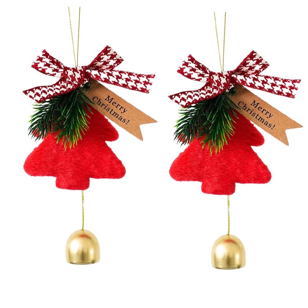 2PCS Bells Christmas Tree Decorations Indoor Outdoor, Plush Pendant Hanging Christmas Ornaments  Gifts for Party Home Decor
