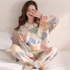 2024 Women's Cute Cartoon Pajamas Set: Spring Autumn Thermal Underwear, Plus Size Home Wear, Also Suitable for Outdoor Use