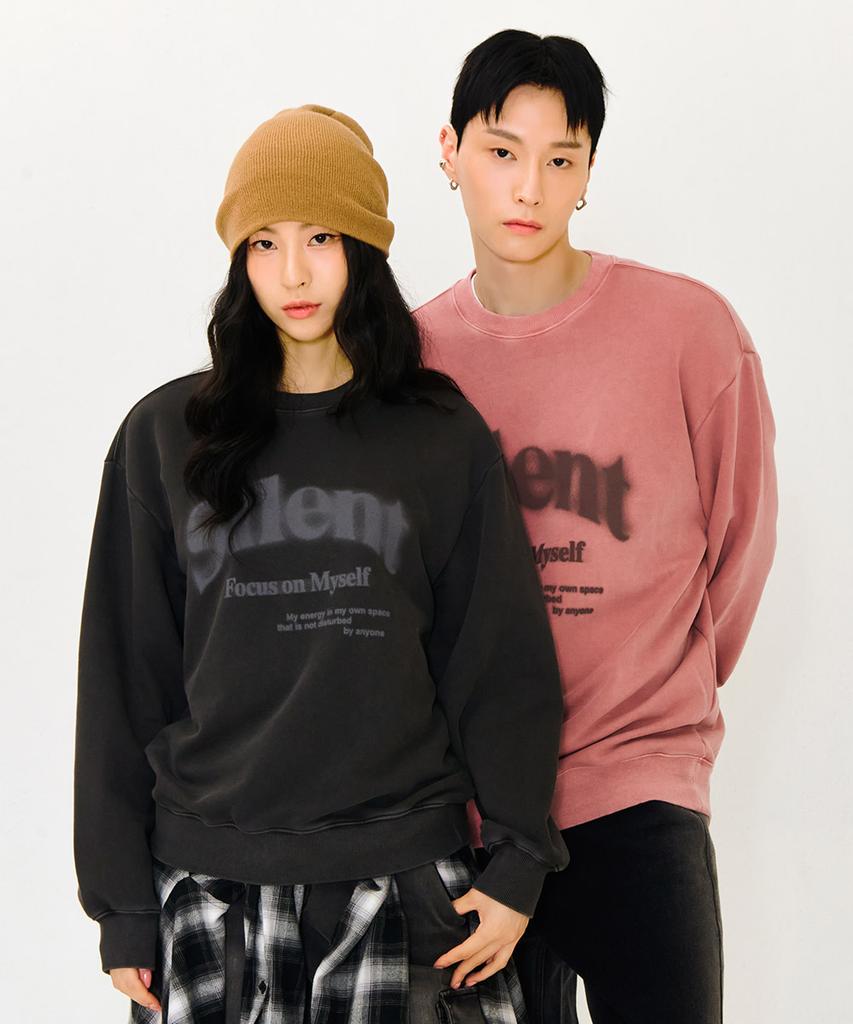 CHASECULT Unisex Pigment Lettering Sweatshirt - Charcoal