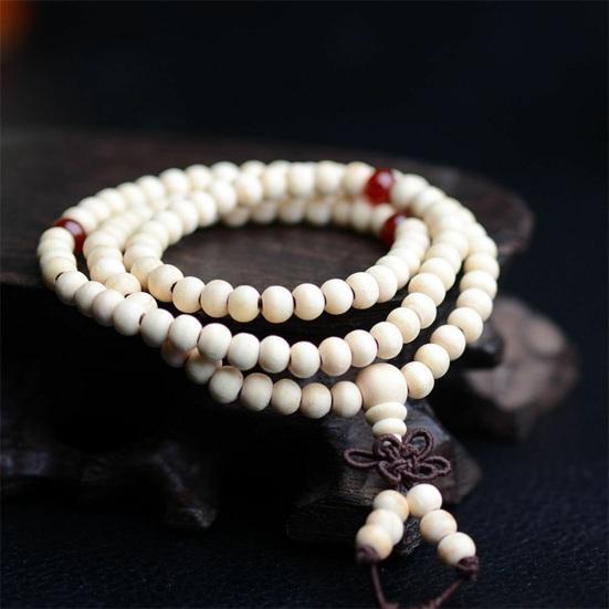 Bracelet Wooden Bead Bracelet Stress Relief Fake Sandalwood Buddhist Buddha 4-Layer Wrist Chain Men Women Bracelet Bangles