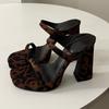 Fashion Leopard High Heels Women Slippers Fashion Sexy Shoes Summer Elegant Pumps Heeled Shoes Woman 2025 Trend Brand Zapatillas Mujer
