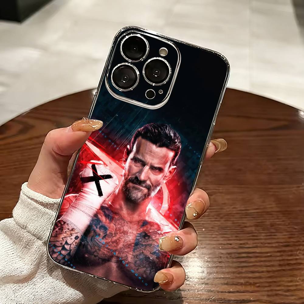 Wrestler CM Punk-k Phone Case Transparent Silicone Soft For iPhone 17 16 15 14 13 12 11 Mini Pro Max Plus