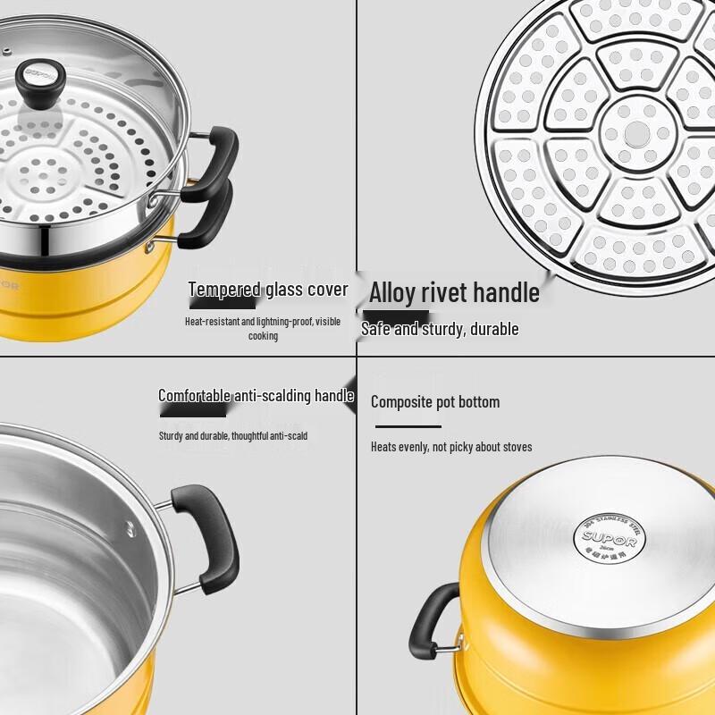 SUPOR EZ26BS08 26cm 2-Tier Steamer Pot
