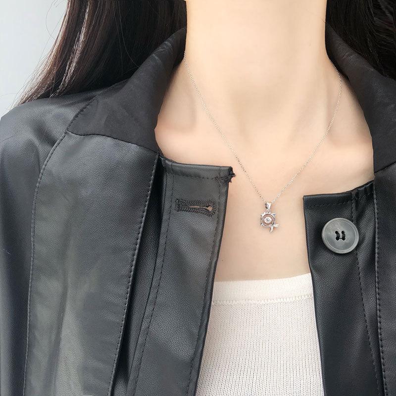 Бриллиантовое ожерелье с маленькой черепахой, милый и необычный дизайн, универсальный темперамент, студенческая цепочка на ключицу