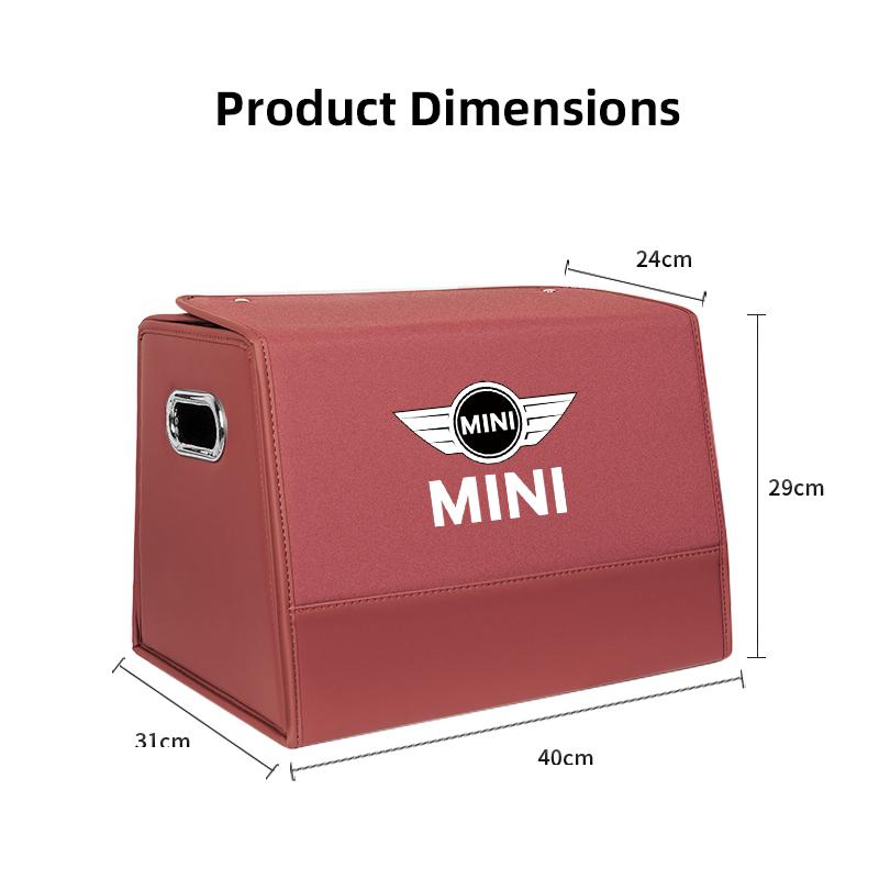 Car Mounted Large Capacity Foldable Suede Nappa Leather Trunk Storage Box For BMW Mini Works Cooper F54 F55 F56 F57 F60 R50 R52