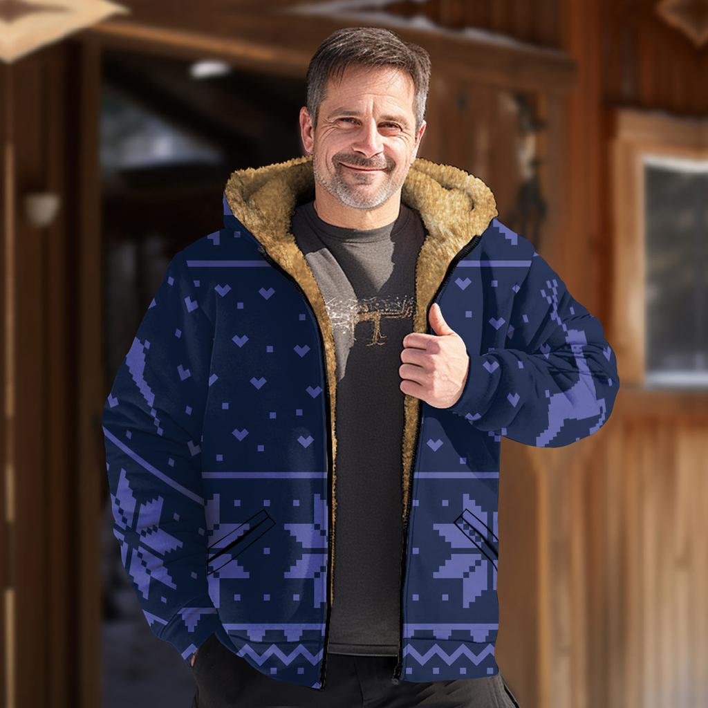 Мужская куртка с рождественским принтом, мужская весенняя повседневная куртка с капюшоном на молнии