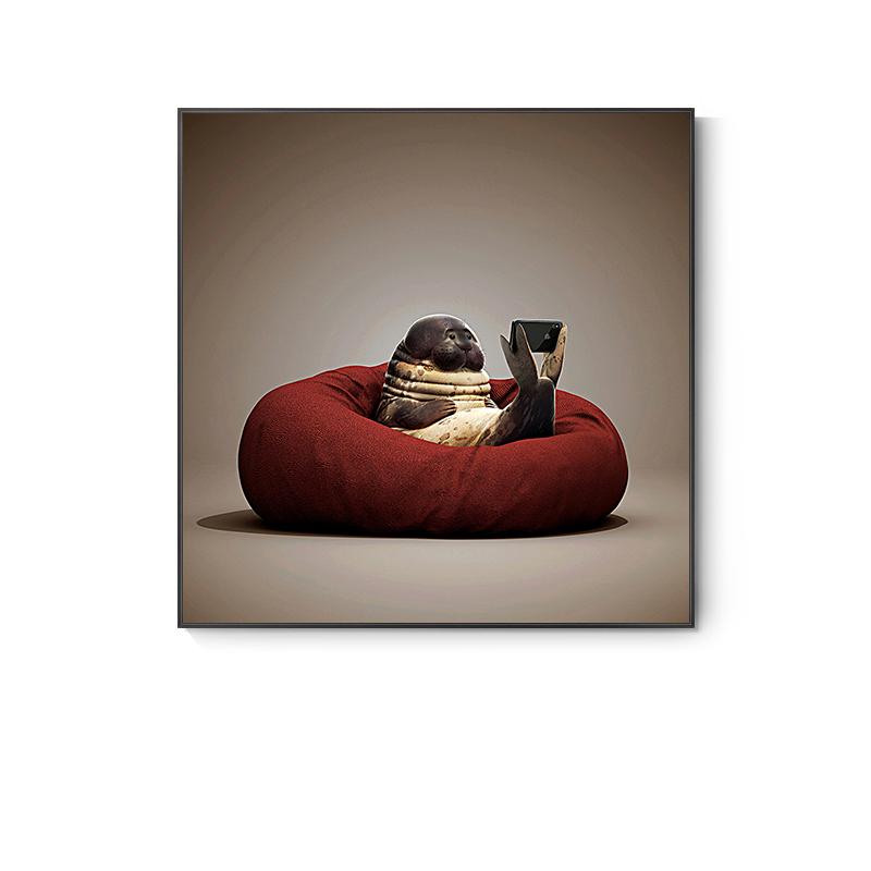 Милые скандинавские постеры с животными, забавный жираф, панда, кошка, телефон, холст, картины, настенные панно для гостиной, декор детской комнаты, Cuadros