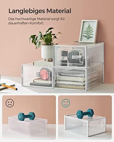 Коробки для обуви, набор из 8 органайзеров для хранения обуви, складные и универсальные для кроссовок, прозрачные и белые