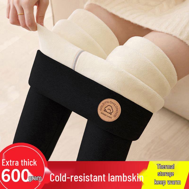 MXL005 Женские зимние леггинсы из овечьей шерсти с флисовой подкладкой, с высокой талией - Экстра-толстые и теплые