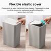 Bathroom Trash Can with Press Top Lid High Durability Large Capacity Solid Color Slim Wastebasket Garbage Can