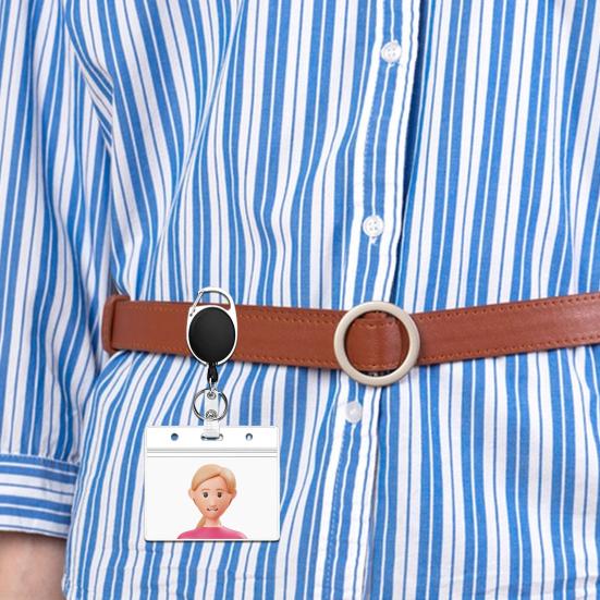 Держатель удостоверения личности с зажимом на катушках для бейджей Выдвижной сверхмощный держатель удостоверения личности с вертикальным ремешком Держатель именной бирки Офисные принадлежности