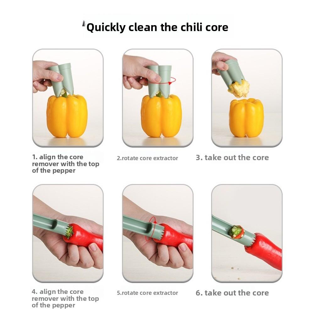 ABS Pepper Seed Core Remover Quick Bell Pepper Cutter Fruit Vegetable Coring Tool Kitchen Tools