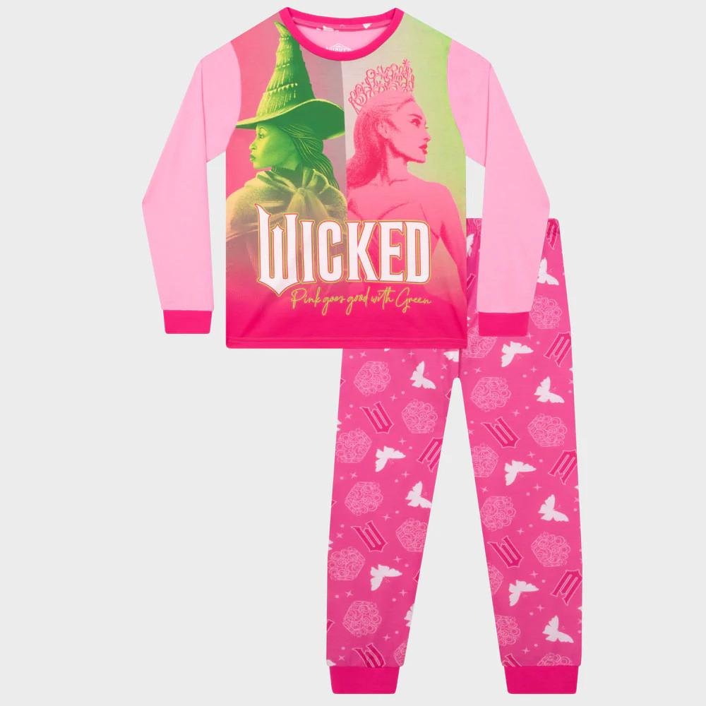 Kids Girls Witch Glinda Ariana Printed Long Sleeves T-Shirt Pants Pajamas Sleeping Set Sleepwear