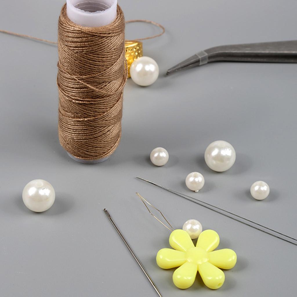 Набор игл и инструментов для бисероплетения для изготовления браслетов и ювелирных изделий, включая иглу с большим ушком, металлический наперсток и нитковдеватель