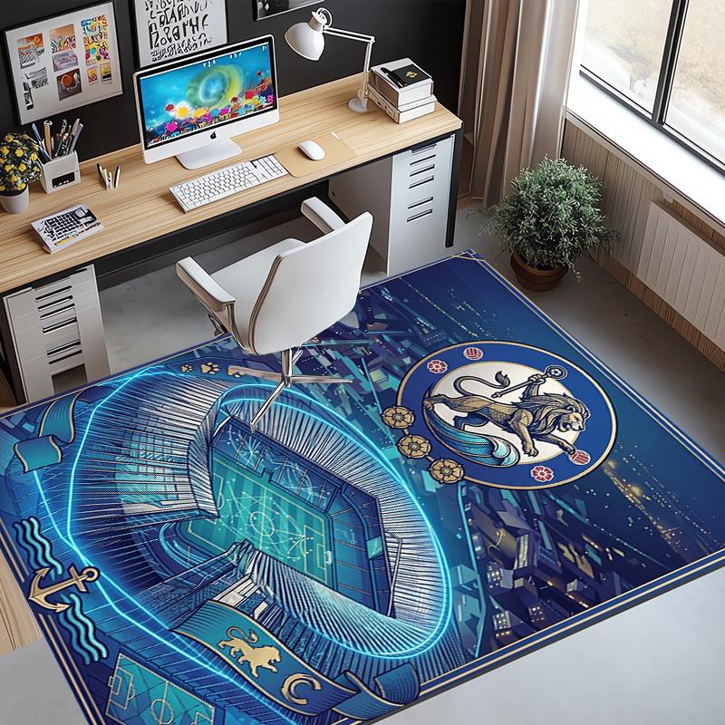 Chelsea Football Club Pattern Rug, Indoor/Outdoor Mat, for Picnic, Gameroom, Bedroom, Office, Living Room, Home Decor Carpet, Birthday Gift