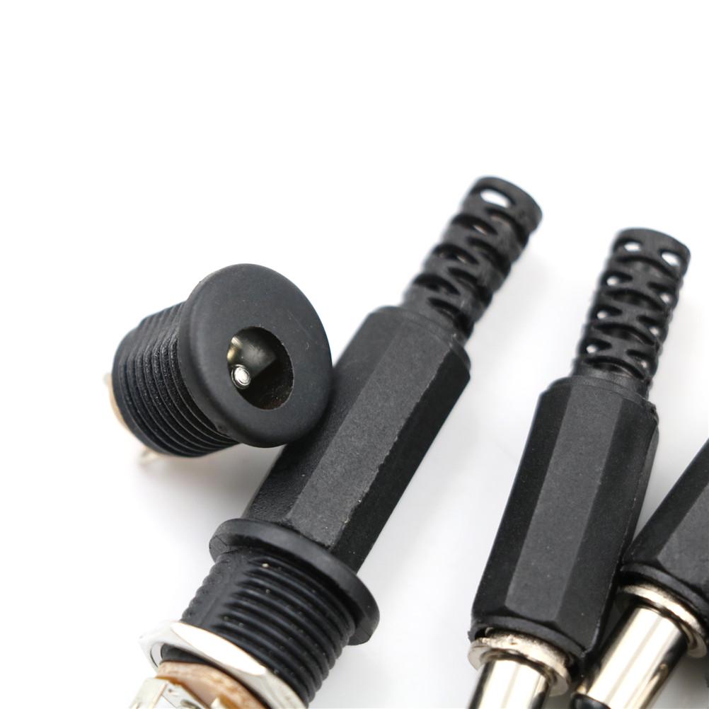 10 Pcs 5.5Mm X 2.1Mm Male DC Power Plug Connector Screw Lock Female Panel Socket