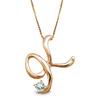 Miwahouseki Initial K Pink Gold Alphabet Necklace with Selectable Birthstone [Miwahouseki] (March Aquamarine)