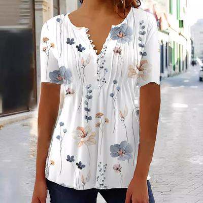 Летняя новая модная повседневная футболка с короткими рукавами и плиссированной грудью