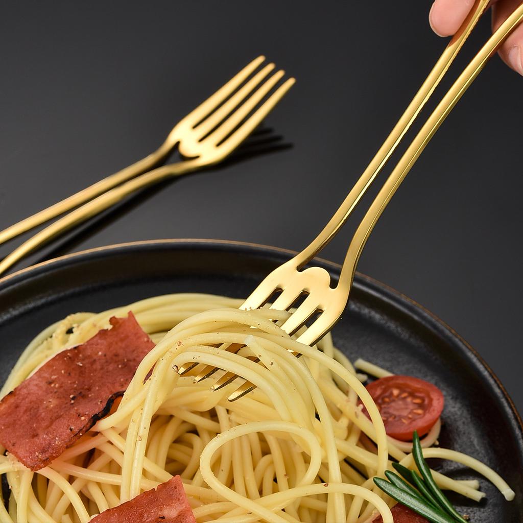 Набор обеденных вилок Rainbow из 6 вилок для салата из нержавеющей стали, набор столовой посуды, десертные вилки, столовые приборы, столовые приборы, 8 дюймов