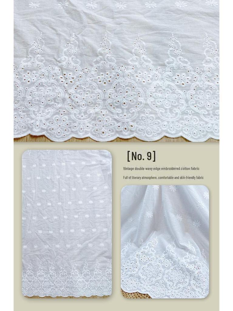 Хлопчатобумажная ткань с вышивкой «волнистый край» для платьев, детской одежды, домашнего текстиля, скатертей и рубашек
