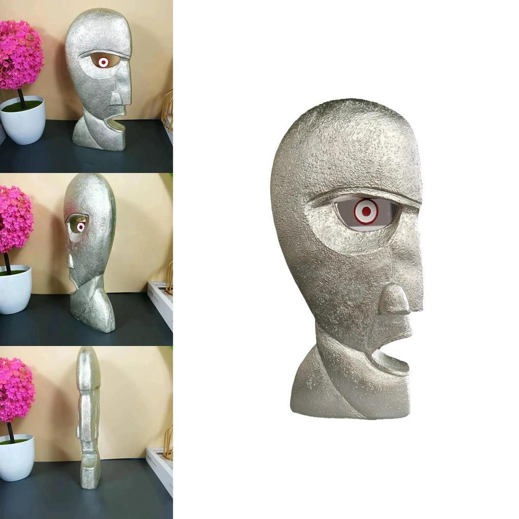 Bell Head Resin Sculpture With Carving Art For Garden Patio Outdoor Decor