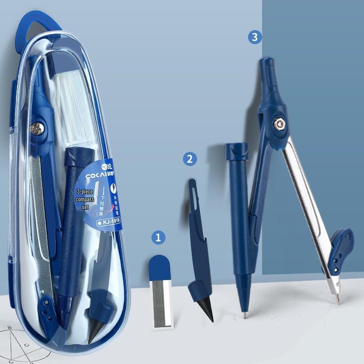 Набор геометрии из 9 предметов для школы: Компас, Транспортир, Линейка, Угольник и другое