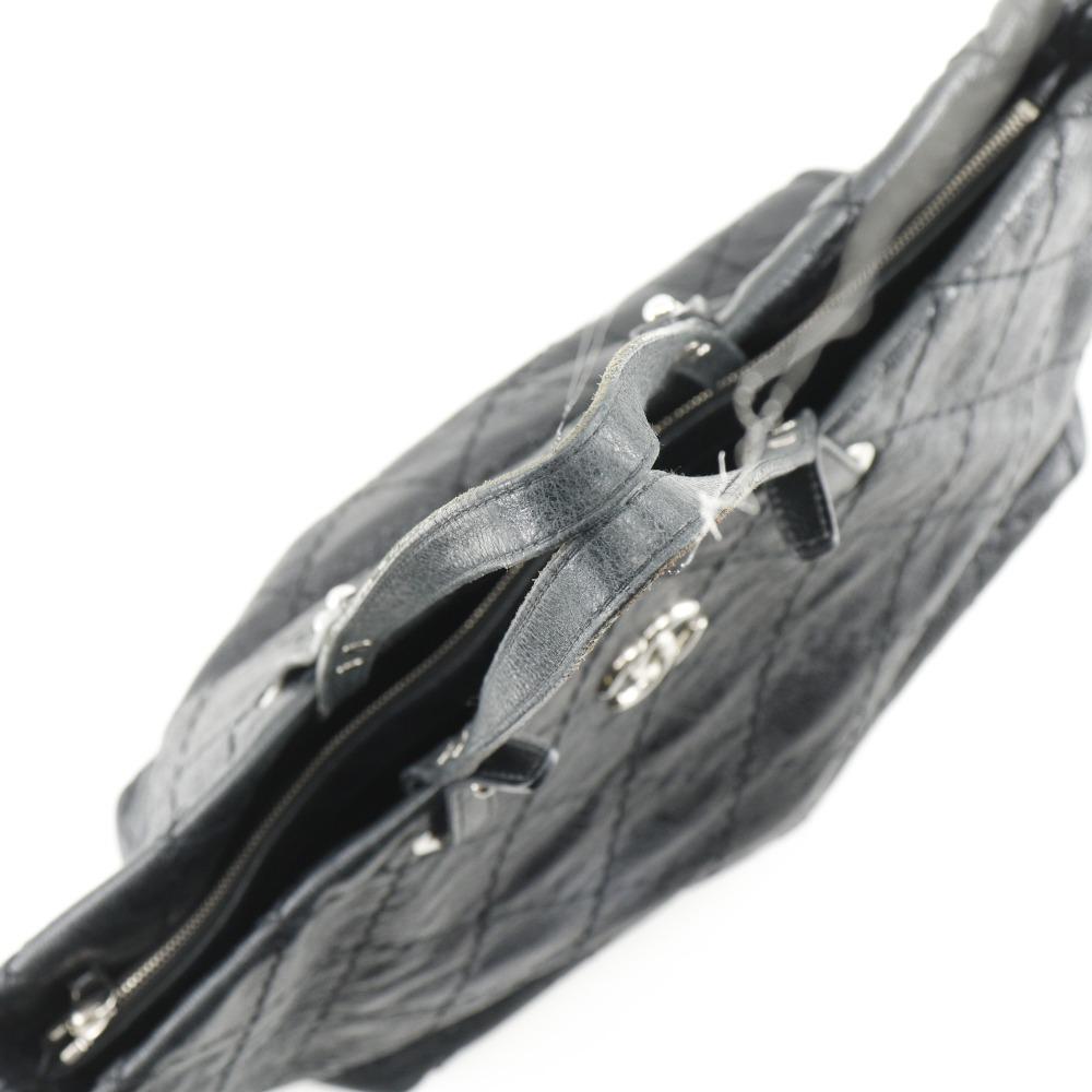 Chanel Нагрузка Сумка-тоут A48019 COCO Mark черная кожа Женская Б/У