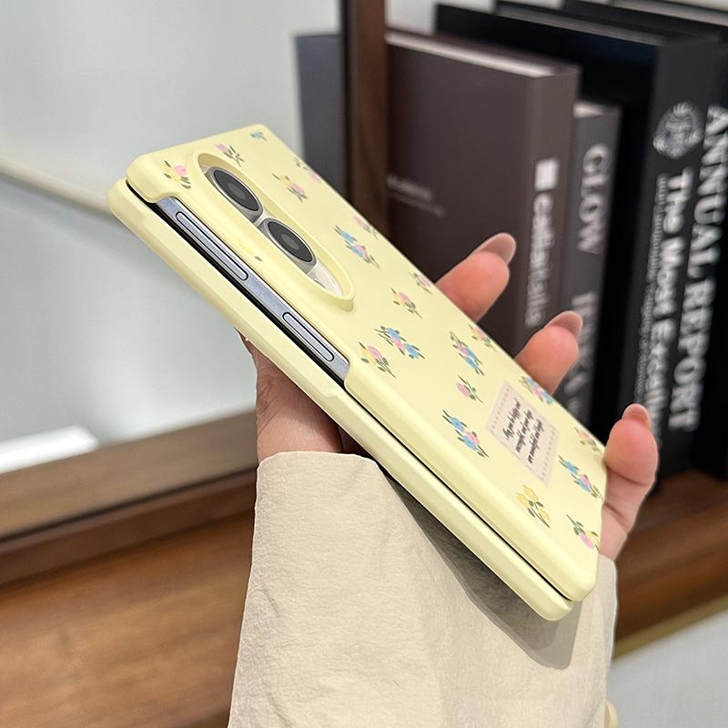 Корейская Цветочная Живопись Милый Чехол Для Телефона Для Samsung Galaxy Z Fold 8 Ultra ZFold8 Чехол с Цепочкой Кавайный Жесткий Чехол Цветочный Funda