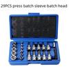 29-Piece Chrome Vanadium Steel Socket Set for Machine, Auto, and Household Repair with Hex and Plum Blossom Heads