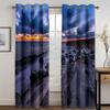 Beach Scenery Series Sunshade Curtains Deluxe Living Room Bedroom Home Decoration Sunset Beach Thin Curtains
