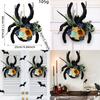 Деревянная табличка «Паук» Подвеска на дверь с искусственными цветами для декора двора на Хэллоуин