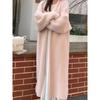 Elegant Vintage Knitted Coat Winter Soft Loose Jacket Korean Casual Autumn Winter Fur Cardigan Women Solid Color Long Sweaters