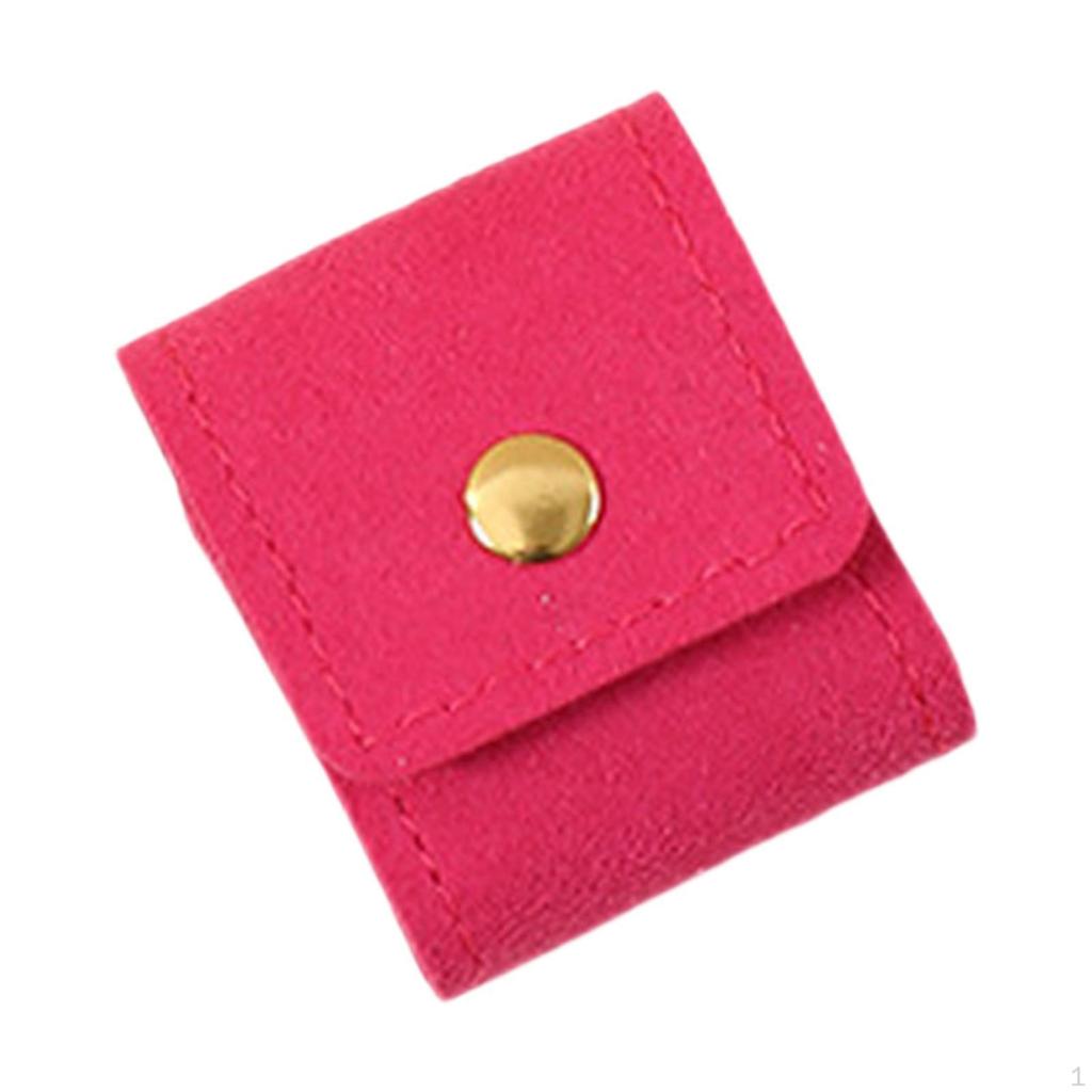Bag Microfiber Leather Snap Pocket Portable Case Earring Necklace Holder Suitable for Women Travel