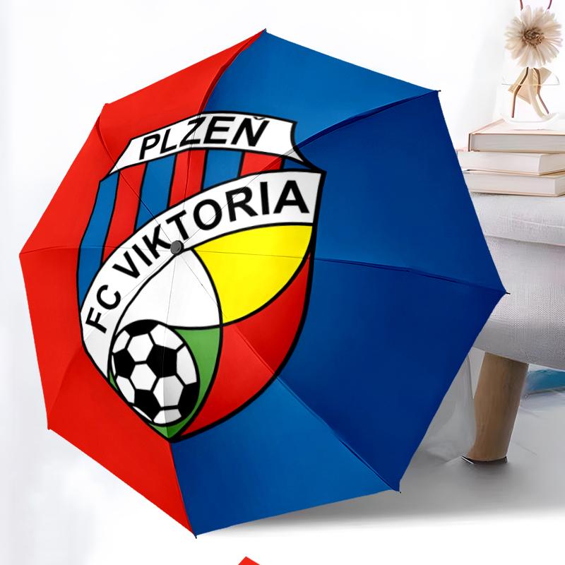 FC Viktoria Fashionable Automatic Opening/Closing Folding Umbrella. Portable and Foldable, Ideal for Gift, Travel, and Daily Use.