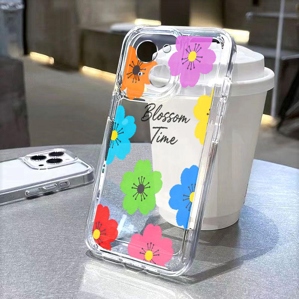 Прозрачный чехол для телефона Pixel Flowers Blossom Time для IPhone 14 15 16 13 12 11 17 Pro Max 12 13 Mini Мягкий чехол