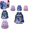 Charming Unisex Preschool Backpack In Pink Blue And Green With Cute Patterns