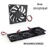 8cm DC 5V 12v 24V xh 2.54 2pin 8010 8015 8025 cho'tkasiz sovutish ventilyatori 80*80*15 80x105mm kompyuter korpusi GPU uchun issiqlik tarqatuvchi radiator