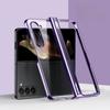 Electroplated Transparent Phone Case for Samsung Galaxy Z Fold 6 5 4 3 Fold6 Fold5 Fold4 Fold3 Hinge Protective Shockproof Cover