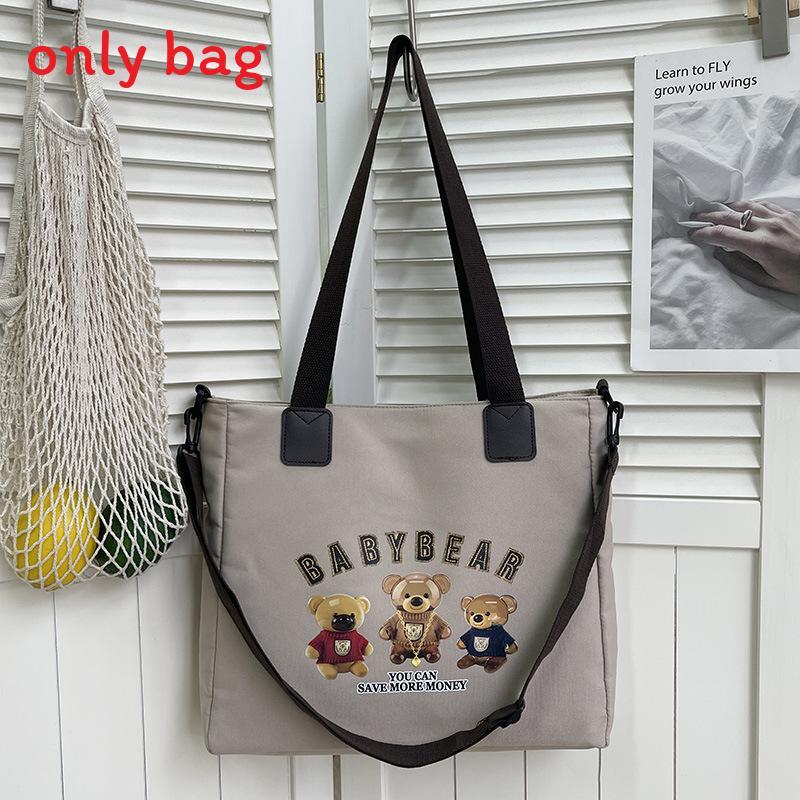 Oxford Canvas Tote Bag For Women With Letter Print Soft Shoulder Daily Use