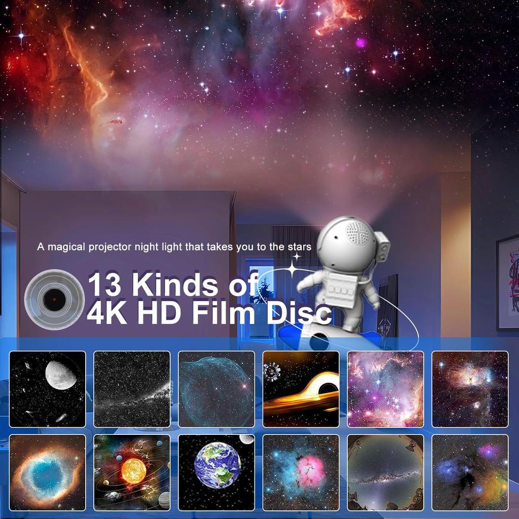 Ракета Астронавт Галактика Звездный проектор Ночной Светильник, Вращающийся на 360° Звездный Планетарий Туманность Светодиодная Лампа Для Детей Дом Спальня Подарок