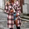 Женская модная клетчатая свободная повседневная осенняя и зимняя куртка с длинными рукавами