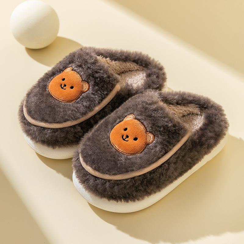 Тапочки из хлопка для родителей и детей, осенне-зимние, для пар, теплые, пушистые, нескользящие, на толстой подошве, для дома, плюшевые тапочки