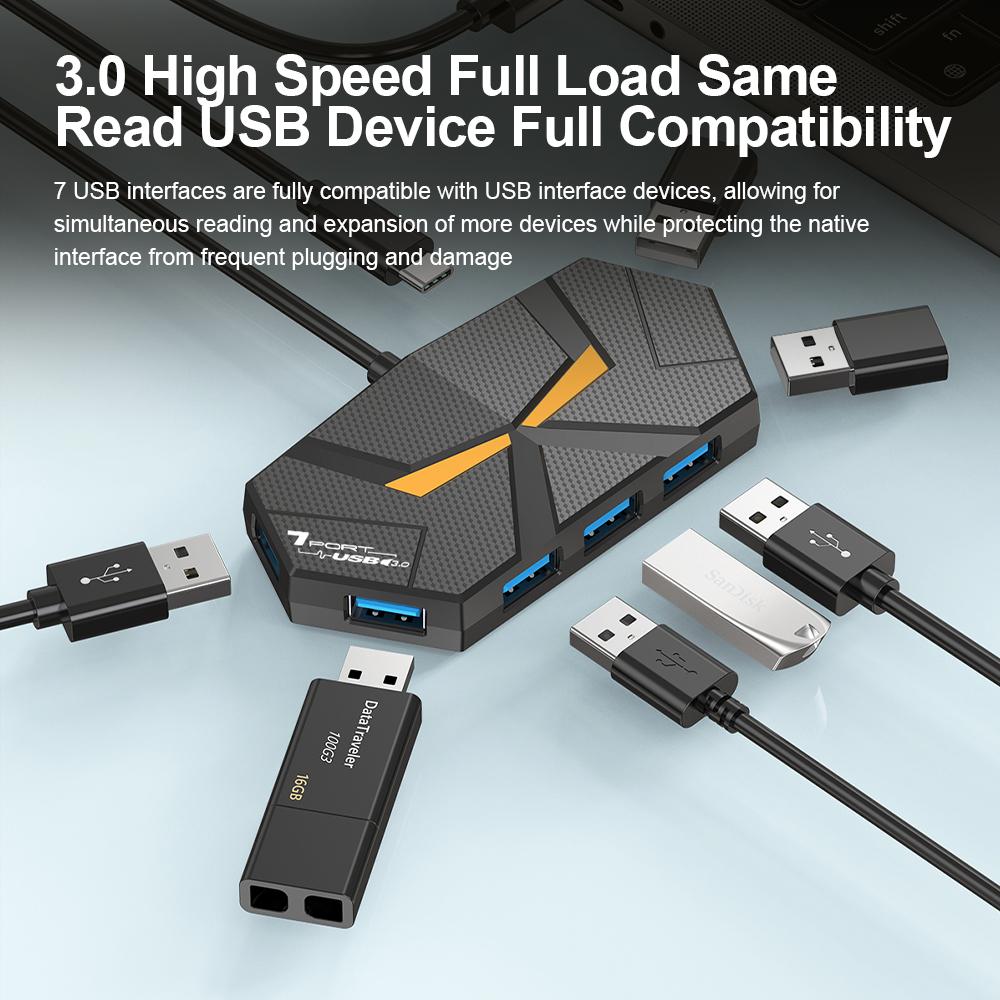 4 в 1 USB 3.0 концентратор 4 порта/7 портов мульти-разветвитель адаптер USB док-станция высокоскоростная для портативных ПК