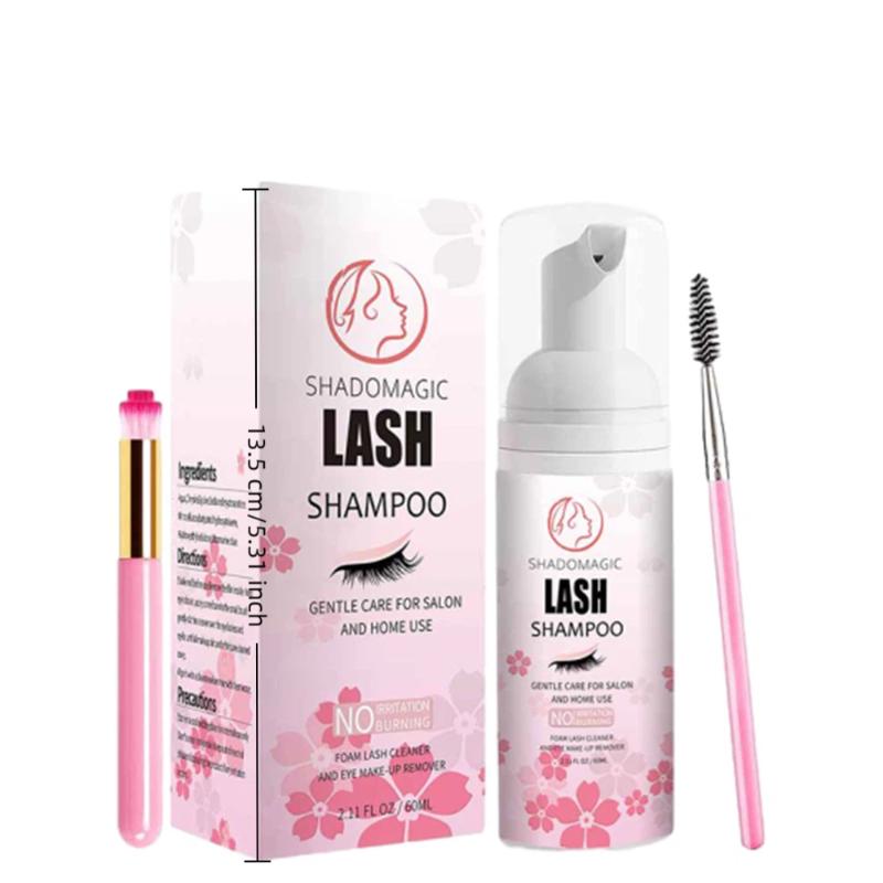 Lash Shampoo 60ML Eyelash Fast Cleaning Foam Mascara Wand Oil Free Deep Clean Lash Extensions Remover For Salon