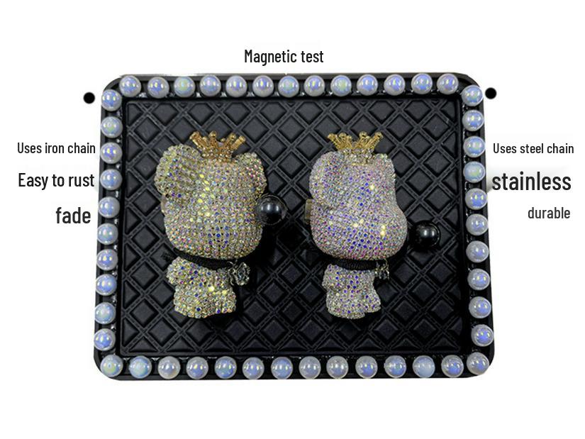 Creative Cartoon Bear Diamond-Studded Car Perfume Ornament - Solid Perfume Gift Decor