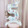 32inch Standing Number Balloons 0-9 White Crown Birthday "Happy Birthday" Balloons Birthday Party Celebration Decoration MIT