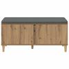 Hall Bench with Cushion and Storage Artisan Oak Finish 100 x 38 x 46 cm