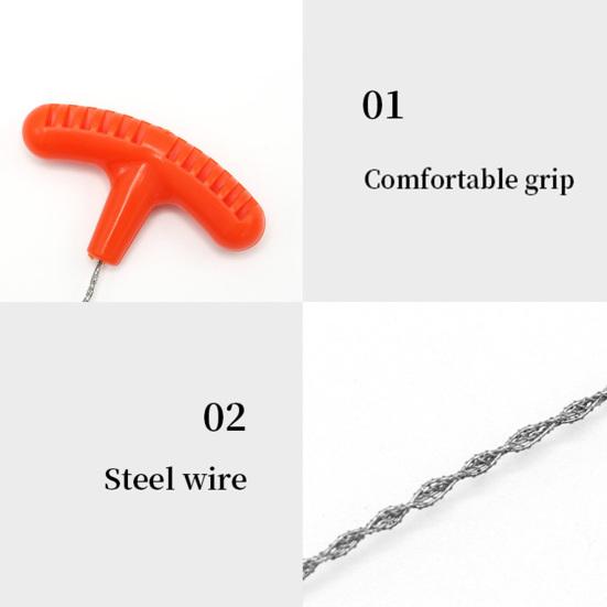 Тросовая пила из нержавеющей стали Ручная карманная веревочная пила с ручкой Эргономичная ручка Портативная пила для аварийного выживания Инструмент для резки труб из ПВХ