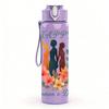 1PC Happy Womens Day Text Art Pattern 750ml Color Plastic Sports Water Bottle Leakproof Flip Straw Lid Suitable for Sports Office Home Use