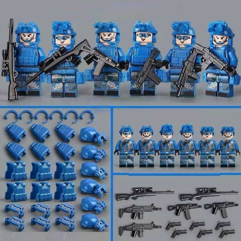 Military Special Forces Minifigures Building Blocks SWAT Ghost Commando Police Soldiers Army Action Figure Weapons Bricks Kids Toy Birthday Gifts